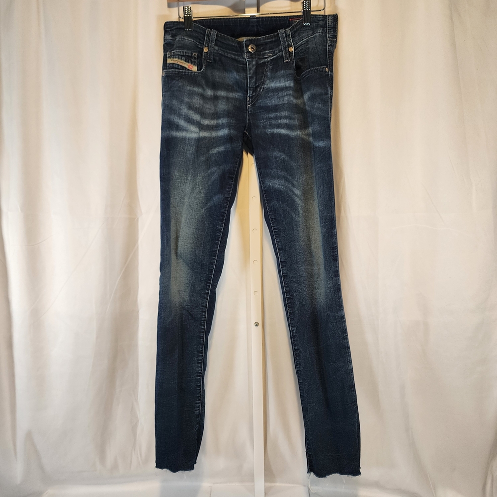 Diesel Grupee Denim & Sweat Pants Jegging Size 29 Washed Grunge Skinny Low Rise